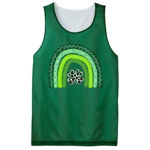 Green Rainbow Leopard Lucky Shamrock Irish St Patricks Day Mesh Reversible Basketball Jersey Tank