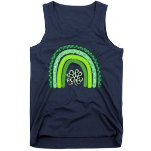 Green Rainbow Leopard Lucky Shamrock Irish St Patricks Day Tank Top