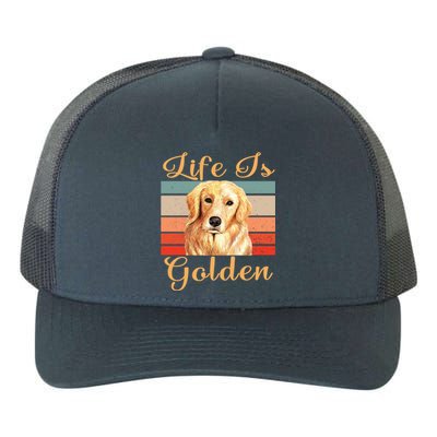 Golden Retriever Life Is Golden Mom Dad Gift Yupoong Adult 5-Panel Trucker Hat