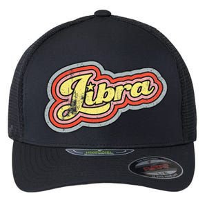 Groovy Retro Libra Zodiac Scales September October Birthday Flexfit Unipanel Trucker Cap