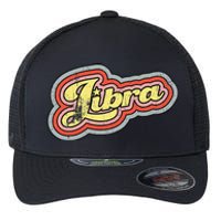 Groovy Retro Libra Zodiac Scales September October Birthday Flexfit Unipanel Trucker Cap