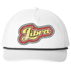 Groovy Retro Libra Zodiac Scales September October Birthday Snapback Five-Panel Rope Hat