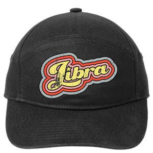 Groovy Retro Libra Zodiac Scales September October Birthday 7-Panel Snapback Hat