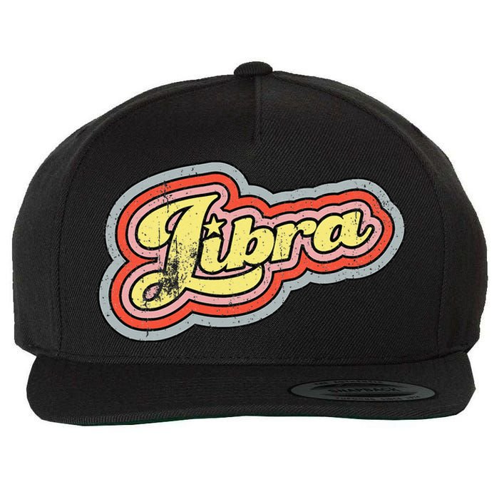 Groovy Retro Libra Zodiac Scales September October Birthday Wool Snapback Cap