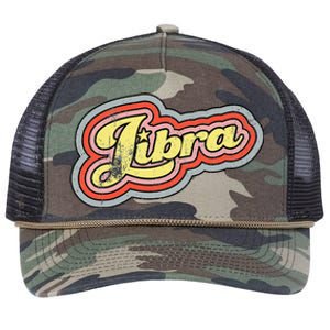 Groovy Retro Libra Zodiac Scales September October Birthday Retro Rope Trucker Hat Cap