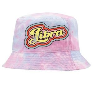 Groovy Retro Libra Zodiac Scales September October Birthday Tie-Dyed Bucket Hat