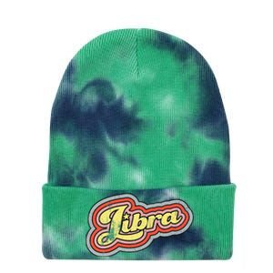 Groovy Retro Libra Zodiac Scales September October Birthday Tie Dye 12in Knit Beanie