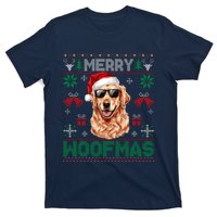 Golden Retrievers Merry Christmas Woofmas Dog Lover Mom Dad T-Shirt