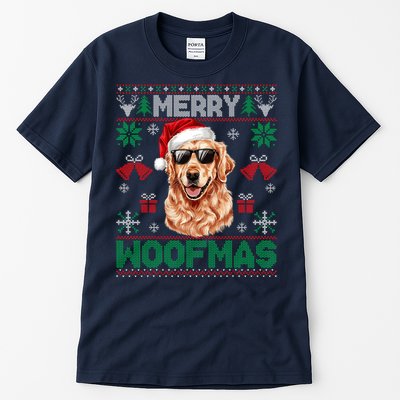 Golden Retrievers Merry Christmas Woofmas Dog Lover Mom Dad Tall T-Shirt