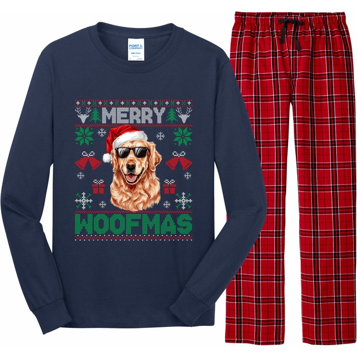 Golden Retrievers Merry Christmas Woofmas Dog Lover Mom Dad Long Sleeve Pajama Set