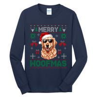 Golden Retrievers Merry Christmas Woofmas Dog Lover Mom Dad Tall Long Sleeve T-Shirt