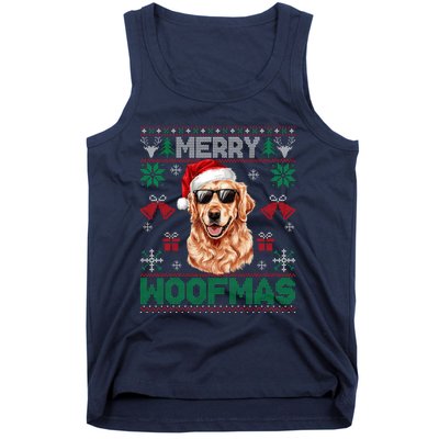 Golden Retrievers Merry Christmas Woofmas Dog Lover Mom Dad Tank Top