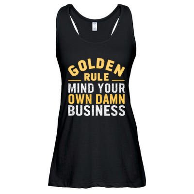 Golden Rule Mind Your Own Damn Business Golden Rule Ladies Essential Flowy Tank