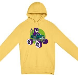 Grim Reaper Monster Truck Premium Pullover Hoodie