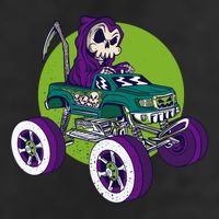 Grim Reaper Monster Truck 11oz C Handle Ceramic Mug