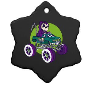 Grim Reaper Monster Truck Ceramic Star Ornament