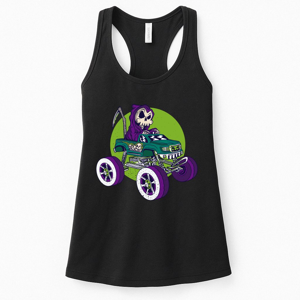 Grim Reaper Monster Truck Womens Tank Top