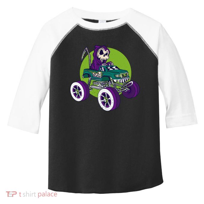 Grim Reaper Monster Truck Toddler Fine Jersey T-Shirt