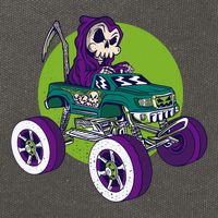 Grim Reaper Monster Truck Cotton Canvas Backpack