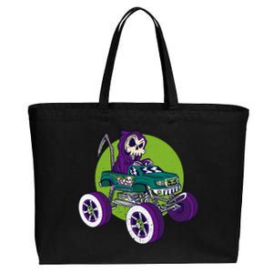 Grim Reaper Monster Truck Cotton Canvas Jumbo Tote