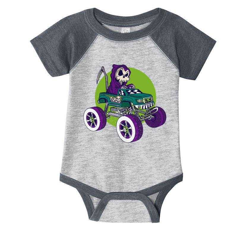 Grim Reaper Monster Truck Infant Baby Jersey Bodysuit