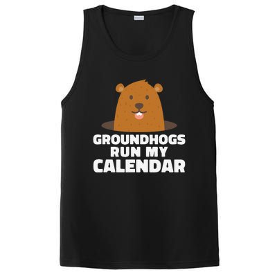 Groundhogs Run My Calendar February Weather Winter Spring PosiCharge Competitor Tank