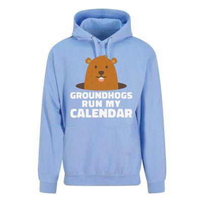 Groundhogs Run My Calendar February Weather Winter Spring Unisex Surf Hoodie