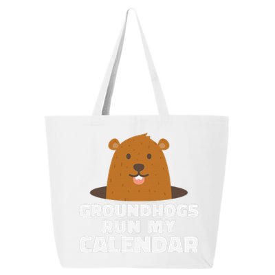 Groundhogs Run My Calendar February Weather Winter Spring 25L Jumbo Tote