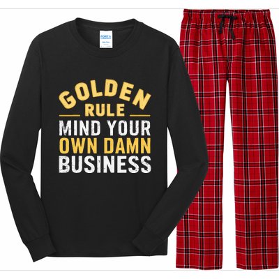 Golden Rule Mind Your Own Damn Business Golden Rule Long Sleeve Pajama Set