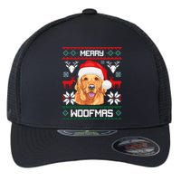 Golden Retriever Merry Woofmas Dog Christmas Flexfit Unipanel Trucker Cap