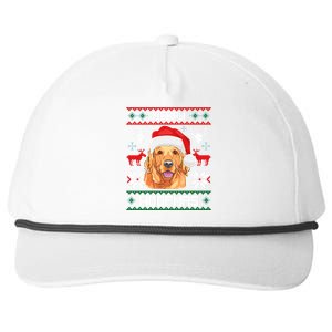 Golden Retriever Merry Woofmas Dog Christmas Snapback Five-Panel Rope Hat