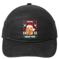 Golden Retriever Merry Woofmas Dog Christmas 7-Panel Snapback Hat