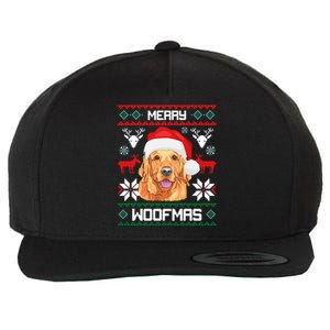 Golden Retriever Merry Woofmas Dog Christmas Wool Snapback Cap