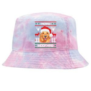 Golden Retriever Merry Woofmas Dog Christmas Tie-Dyed Bucket Hat