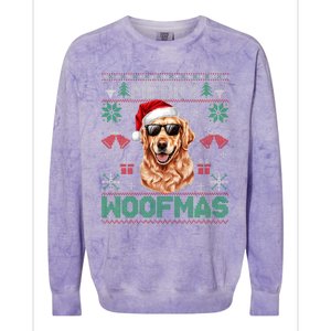 Golden Retrievers Merry Christmas Woofmas Dog Lover Mom Dad Colorblast Crewneck Sweatshirt