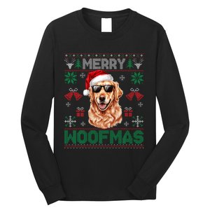 Golden Retrievers Merry Christmas Woofmas Dog Lover Mom Dad Long Sleeve Shirt