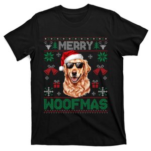 Golden Retrievers Merry Christmas Woofmas Dog Lover Mom Dad T-Shirt