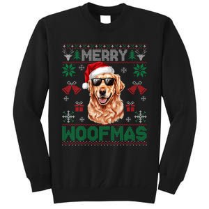 Golden Retrievers Merry Christmas Woofmas Dog Lover Mom Dad Tall Sweatshirt