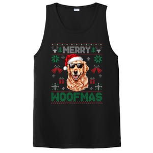 Golden Retrievers Merry Christmas Woofmas Dog Lover Mom Dad PosiCharge Competitor Tank