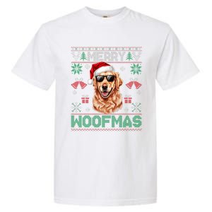 Golden Retrievers Merry Christmas Woofmas Dog Lover Mom Dad Garment-Dyed Heavyweight T-Shirt