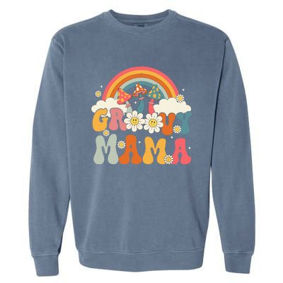 Groovy Rainbow Mama Birthday Party Decorations Family Garment-Dyed Sweatshirt