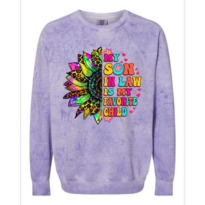 Groovy Retro My Son In Law Is My Favorite Child Mother's Day Colorblast Crewneck Sweatshirt