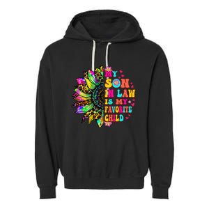 Groovy Retro My Son In Law Is My Favorite Child Mother's Day Garment-Dyed Fleece Hoodie