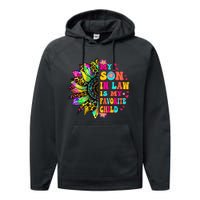 Groovy Retro My Son In Law Is My Favorite Child Mother's Day Performance Fleece Hoodie