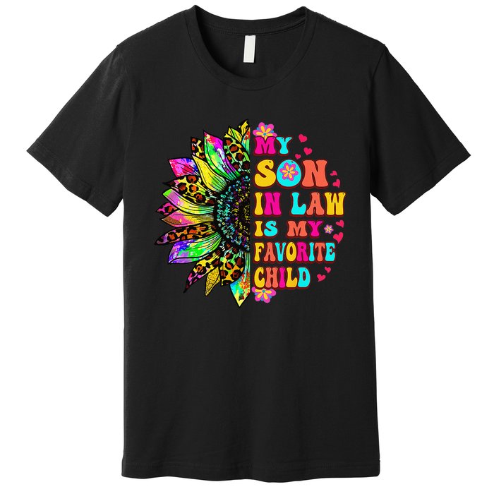 Groovy Retro My Son In Law Is My Favorite Child Mother's Day Premium T-Shirt