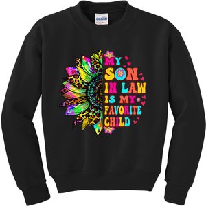 Groovy Retro My Son In Law Is My Favorite Child Mother's Day Kids Sweatshirt