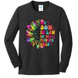 Groovy Retro My Son In Law Is My Favorite Child Mother's Day Kids Long Sleeve Shirt