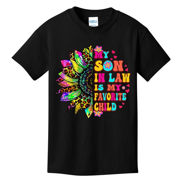 Groovy Retro My Son In Law Is My Favorite Child Mother's Day Kids T-Shirt