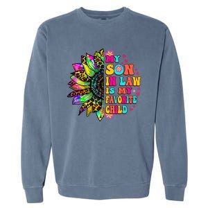 Groovy Retro My Son In Law Is My Favorite Child Mother's Day Garment-Dyed Sweatshirt