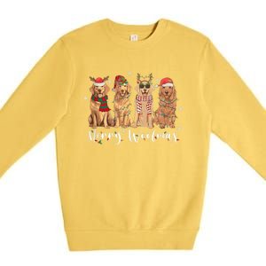 Golden Retriever Merry Woofmas Gift Dog Christmas Gift Premium Crewneck Sweatshirt